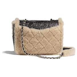 Chanel-Chanel Shearling limited bag-Beige