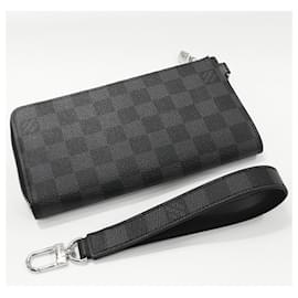Louis Vuitton-Portefeuille long Damier Graphite Louis Vuitton N60379-Noir