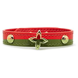 Louis Vuitton-Bracelet en cuir Monogram Flower Louis Vuitton M6535-Rouge