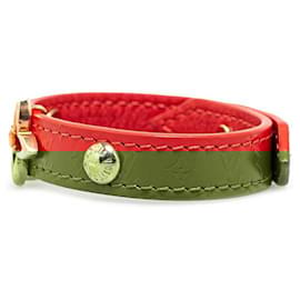 Louis Vuitton-Bracelet en cuir Monogram Flower Louis Vuitton M6535-Rouge