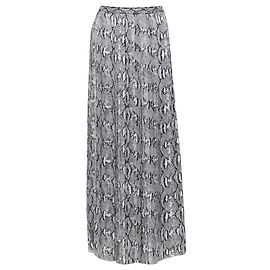 Michael Kors plissierter Midirock aus Leder mit Druck für den Sommer Grau