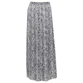 Michael Kors-Michael Kors scaled leather print pleated midi summer skirt-Grey