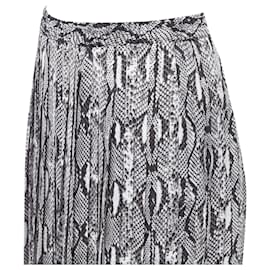 Michael Kors-Michael Kors scaled leather print pleated midi summer skirt-Grey