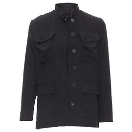 Haider Ackermann cotton p pockets mandarin collar jacket Black
