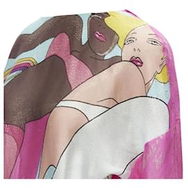 Fendi-Fendi Antonio Lopez metallic logo jacquard dress-Pink