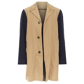 Dries Van Noten mens khaki duo-colour trench-coat removable inner Green Khaki