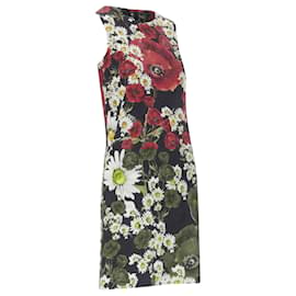 Dolce & Gabbana-Dolce & Gabbana Poppy Daisy floral print jacquard mini sheath dress-Black
