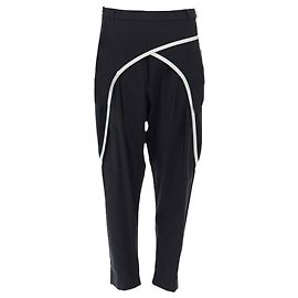 Dries Van Noten crossover piping drop crotched trousers Black