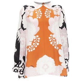 Camicia in seta con stampa floreale Valentino Garavani Arancione