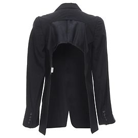 Junya Watanabe wool shoulder padded cut out back blazer Blue Navy blue