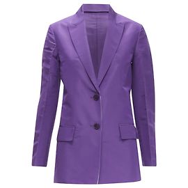 Blazer à cordon de serrage caché à la taille en soie Valentino Garavani Violet