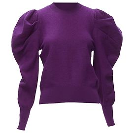 Victorian Puffärmel Pullover aus Merinowolle von Ulla Johnson Lila