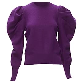 Ulla Johnson-Ulla Johnson merino wool Victorian puff sleeves sweater-Purple