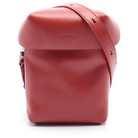 Bolsa transversal de couro Jil Sander Bordeaux Marrom