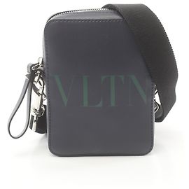 Valentino Garavani VLTN Leather Shoulder Bag Blue