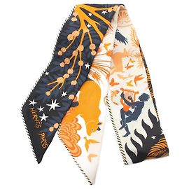 Hermès Hermes Silk Twilly Scarf LE CHARME D ORPHEE Orange