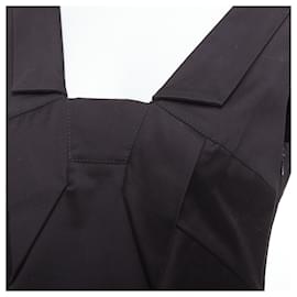 Gucci-Gucci Cotton Origami Pleat Square Neckline Shift Dress-Black