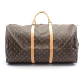 Louis Vuitton-Louis Vuitton Monogram Keepall 60 Boston Bag M41422-Brown