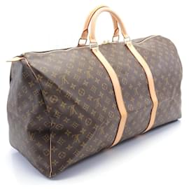 Louis Vuitton-Louis Vuitton Monogram Keepall 60 Boston Bag M41422-Brown