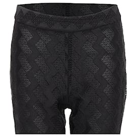 Giambattista Valli-Giambattista Valli Giamba Zigzag Lace Lined Flare Pants-Black