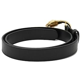 Gucci-Cinto de couro Gucci com cabeça de tigre dupla preta-Preto