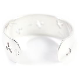 Hermès-Hermes Silver Airplane Sun Logo Bracelet-Silvery,Metallic