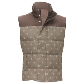 Colete acolchoado de algodão jacquard com monograma FF Zucca da Fendi Marrom