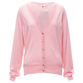 Cardigan en laine, cachemire et soie avec boutons Méduse Versace Rose