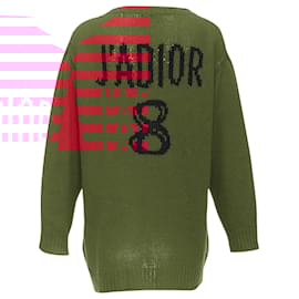 Dior-Christian Dior cashmere J'Adior oversized sweater-Red