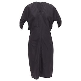 Vestido de cocktail em algodão e seda com mangas bufantes da Yves Saint Laurent Preto