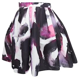 Alexander Mcqueen-Alexander McQueen watercolor Graffiti short dress-Purple