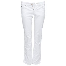 Jeans de algodão misto com aplique de corda Isabel Marant Etoile Branco