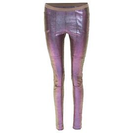 Calças de couro iridescente Tecuatl de Rick Owens Roxo