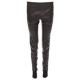 Balenciaga Leather Lambskin Blend Moto Cuffed Pants Black