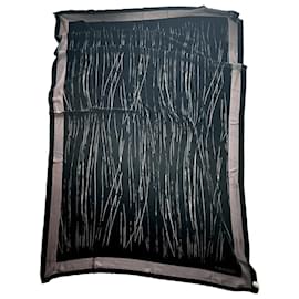 Autre Marque-Silk velvet stole Character-Black
