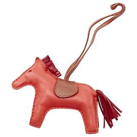 Hermès Charm a frange in pelle rifinito Hermes Milo Rodeo MM Rosso