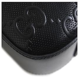 Gucci-Pasta 2WAY em couro com estampa GG Gucci Preta-Preto