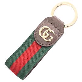 Gucci Ophidia Key Holder Leather Canvas Brown