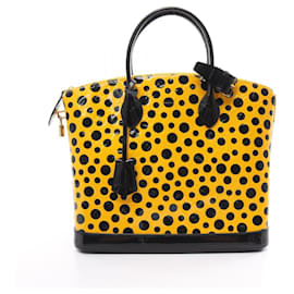 Louis Vuitton-Louis Vuitton Vernis Leather Lockit MM Handbag M91398-Yellow