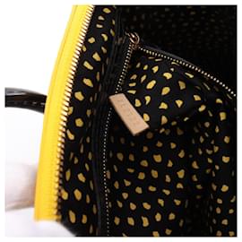 Louis Vuitton-Louis Vuitton Vernis Leather Lockit MM Handbag M91398-Yellow