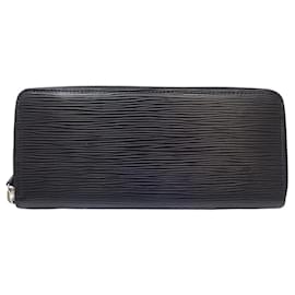 Louis Vuitton-Portefeuille long en cuir Epi Louis Vuitton-Noir
