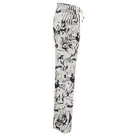 Dries Van Noten Blurry Abstract Floral Print Sweatpants White