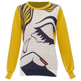 Roy Lichtenstein Breakup Grafik Merinowolle Pullover von 3.1 Phillip Lim Gelb