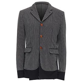 Comme Des Garcons Homme Plus Striped Layered Blazer Grey