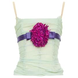 Dolce & Gabbana-Dolce Gabbana Silk Flower Applique Corset Bustier-Multiple colors