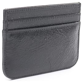 Balenciaga-Balenciaga Monaco Leather Card Case Black-Black