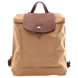 Mochila de nylon e couro Le Pliage da Longchamp Marrom