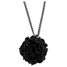 Valentino Garavani Collier Pendentif Fleur Rose Valentino Noir