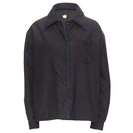 Wendbare gesteppte Seidenjacke mit Fendi-Logo Schwarz