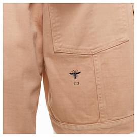 Dior-Christian Dior Peach Denim CD Bee Logo Boxy Trucker Jacket-Pink